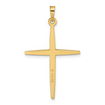 14k Two-tone Polished Solid Diamond Shape Center Cross Pendant