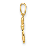 14K Polished CZ Cross Pendant