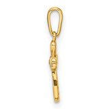 14K Polished CZ Cross Pendant