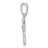 14K White Gold CZ Cross Pendant