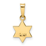 14k Polished and Enameled Solid Star of David Pendant
