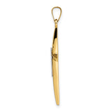 14k Two-tone Polished Solid Double Cross Pendant