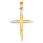 14k Two-tone Polished Solid Double Cross Pendant