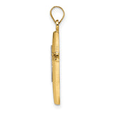 14k Two-tone Polished Solid Double Cross Pendant