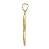14k Polished and Textured Solid Star of David Pendant
