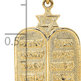 14k Polished Solid Ten Commandments and Star Pendant