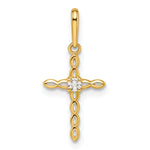 14k CZ Cross Pendant