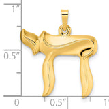 14k Polished Hollow Chai Symbol Pendant