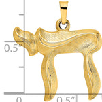 14k Brushed Solid Chai Symbol Pendant