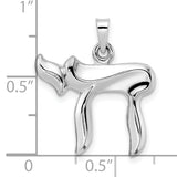 14k White Gold Polished Hollow Chai Symbol Pendant