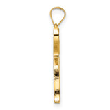 14k Polished and Textured Solid Chai Symbol Pendant