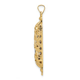 14k Polished and Textured Solid Mezuzah Pendant