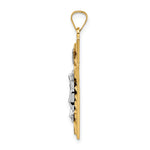 14k Two-tone Polished and Twisted Hollow INRI Crucifix Pendant