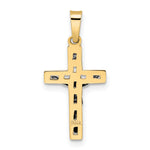 14k Two-tone Polished Solid INRI Crucifix Pendant