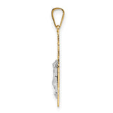 14k Two-tone Solid Crucifix Pendant