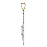 14k Two-tone Solid Crucifix Pendant