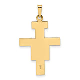 14k Two-tone Solid Crucifix Pendant