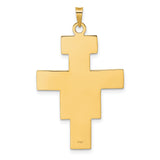14k Two-tone Polished Fancy Solid Cross Pendant