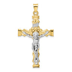14k Two-tone Solid INRI Crucifix Pendant