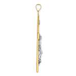 14k Two-tone Polished Solid INRI Crucifix Cross Pendant