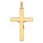 14k Two-tone Polished Solid INRI Crucifix Cross Pendant