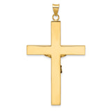 14k Two-tone Polished Solid INRI Crucifix Cross Pendant