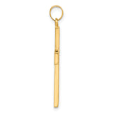 14k Polished and Textured Floral Cross Pendant