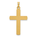 14k Polished and Textured Hollow Latin Cross Pendant