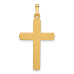 14k Two-Tone Textured and Polished Hollow Latin Cross Pendant