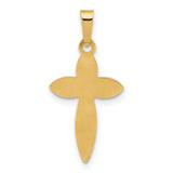 14k Polished and Beaded Hollow Edge Passion Cross Pendant