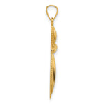 14k Polished and Beaded Hollow Edge Passion Cross Pendant