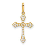 14k Polished CZ Passion Cross Pendant