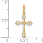 14k Polished CZ Passion Cross Pendant