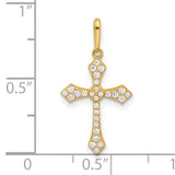 14k Polished CZ Passion Cross Pendant