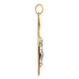 14k Two-Tone Textured Hollow INRI Crucifix Pendent