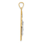 14k Two-Tone Hollow INRI Crucifix Pendent