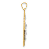 14k Two-Tone Hollow INRI Crucifix Pendent