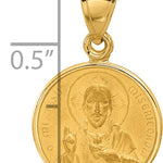 14k Polished and Satin Solid Sacred Heart of Jesus Medal