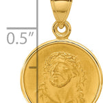 14k Polished and Satin Solid Face of Jesus Medal