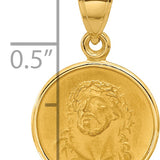 14k Polished and Satin Solid Face of Jesus Medal
