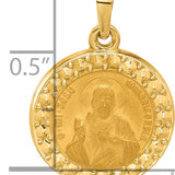 14K Hollow Sacred Heart of Jesus Medal