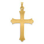 14k Hollow Fleur De Lis Cross Pendant