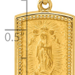 14K Rectangular Hollow Our Lady of Guadalupe Medal