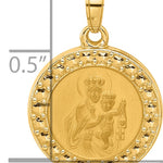 14K Hollow Our Lady of Mt Carmel Medal