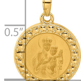 14K Hollow Our Lady of Mt Carmel Medal