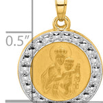 14K and White Rhodium Hollow Our Lady of Mt Carmel Medal