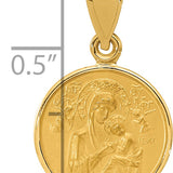 14k Polished and Satin Solid Our Lady of Perpetual Help Medal