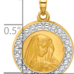 14k and Rhodium Hollow Lady of Sorrows Pendant
