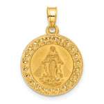 14K Hollow Miraculous Mary Plain Back Medal