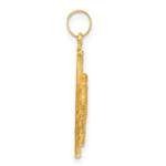 14k Satin and Polished Miraculous Medal Oval Solid Pendant